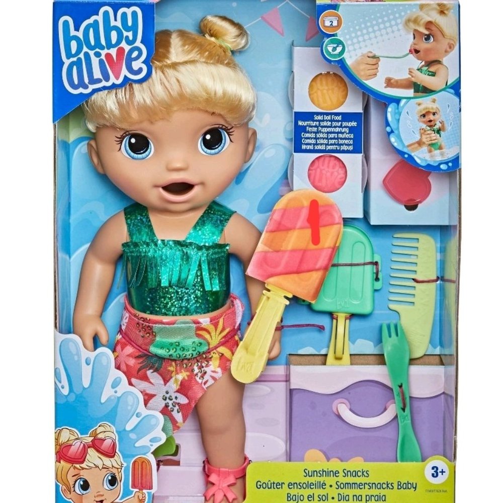 Baby Alive Sunshine Snacks - Blonde Hair nib